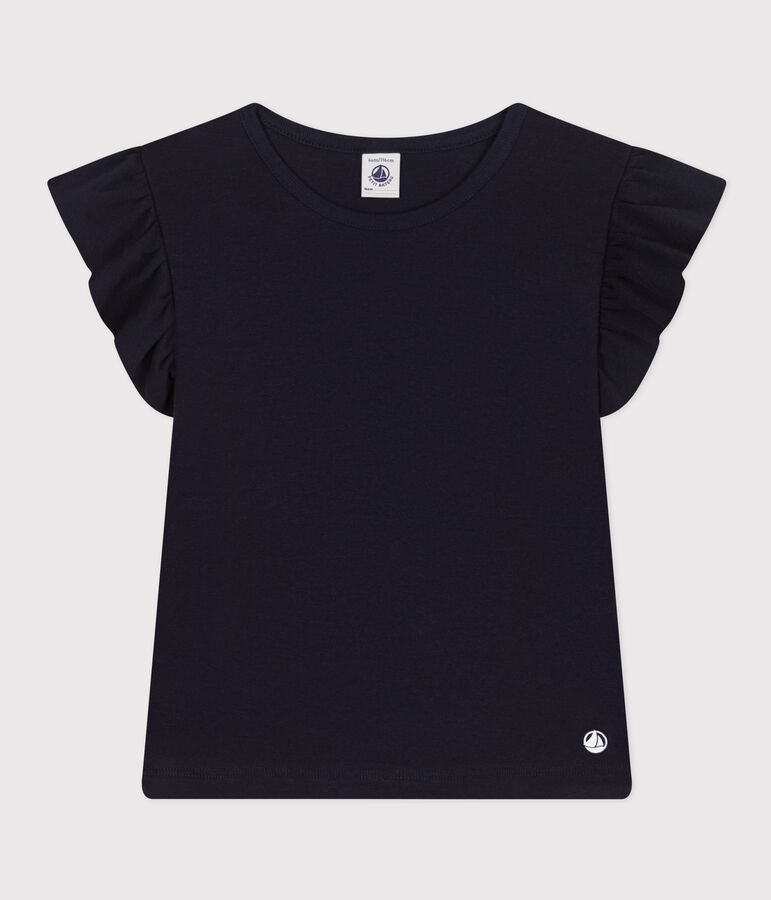 Tee-shirt en coton enfant fille bleu SMOKING
