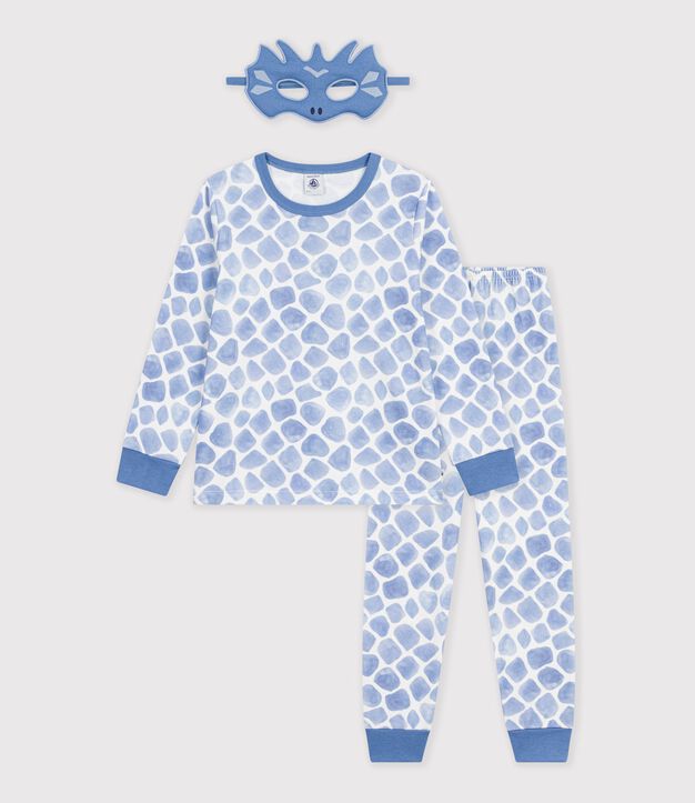 Pyjama d&eacute;guisement dragon enfant en coton bleu/bleu