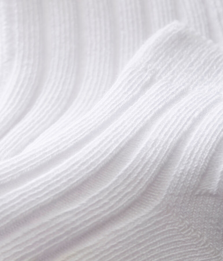 Chaussettes en c&ocirc;tes b&eacute;b&eacute; mixtes blanc