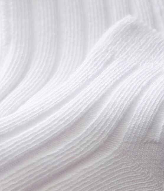 Chaussettes en côtes bébé mixtes blanc ECUME