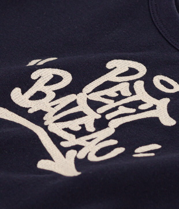 Sweatshirt en molleton enfant gar&ccedil;on bleu marine