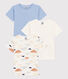 Lot de 3 tee-shirts manches courtes nuages en coton petit garçon