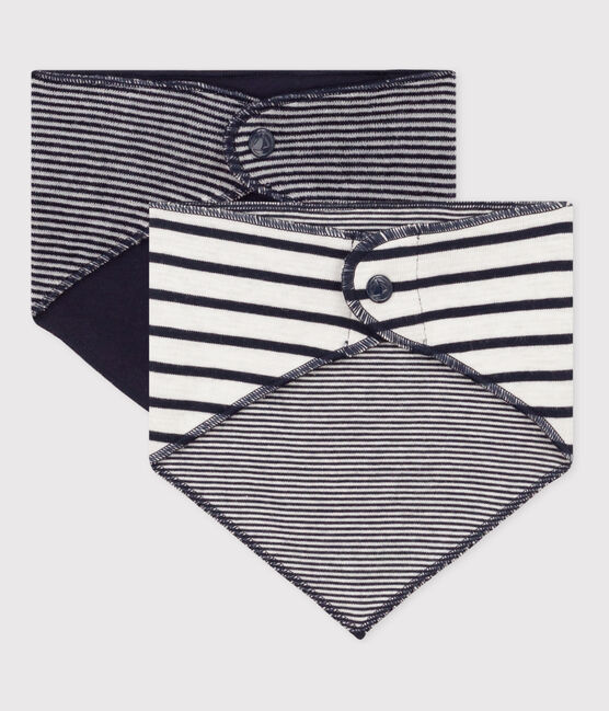 Lot de 2 bandanas-bavoirs bébé à rayures variante 1