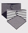 Lot de 2 bandanas-bavoirs bébé à rayures variante 1