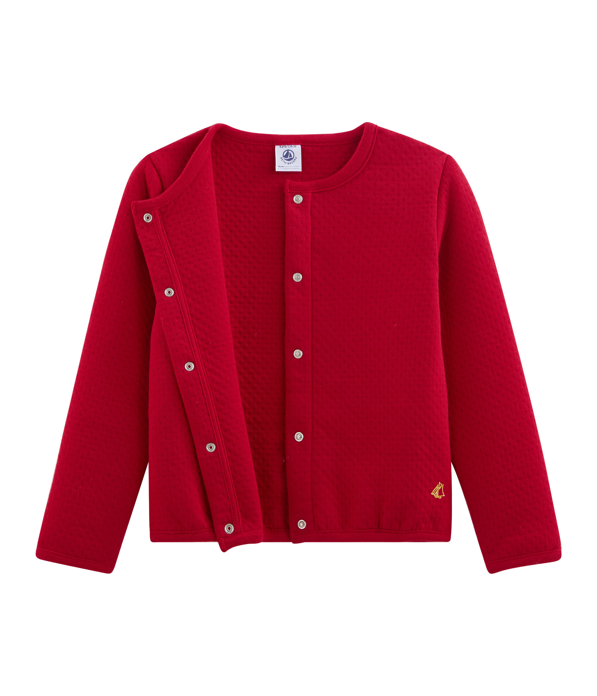 Cardigan Fille Petit Bateau - Matelassé Col Bateau, 75% Coton - Taille Enfant, Style Intemporel