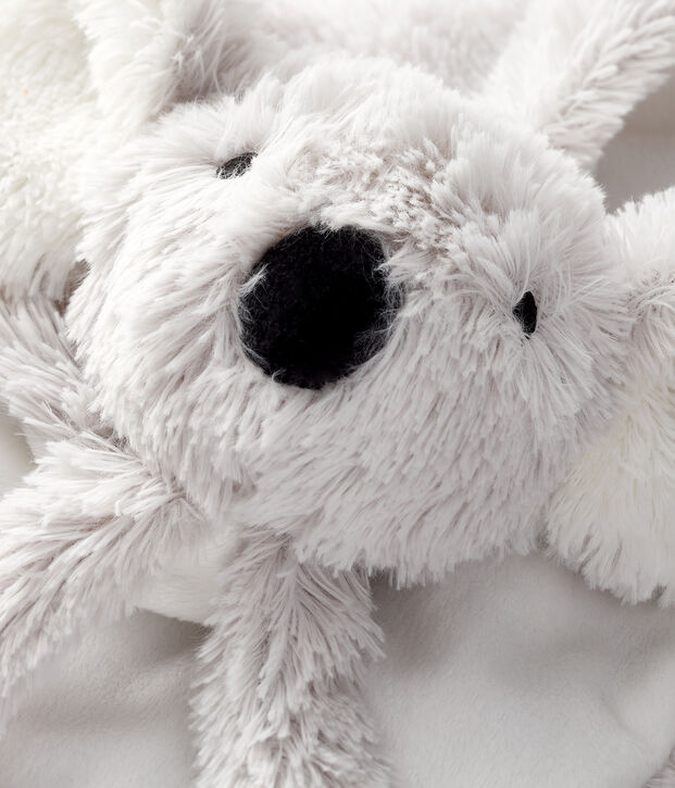 Doudou koala b&eacute;b&eacute; en polaire blanc/gris