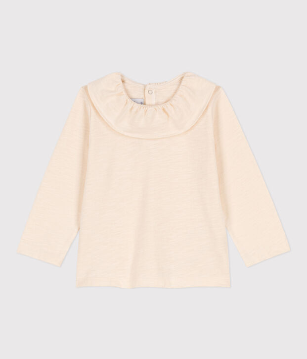Blouse manches longues b&eacute;b&eacute; en jersey flamm&eacute; &eacute;cru