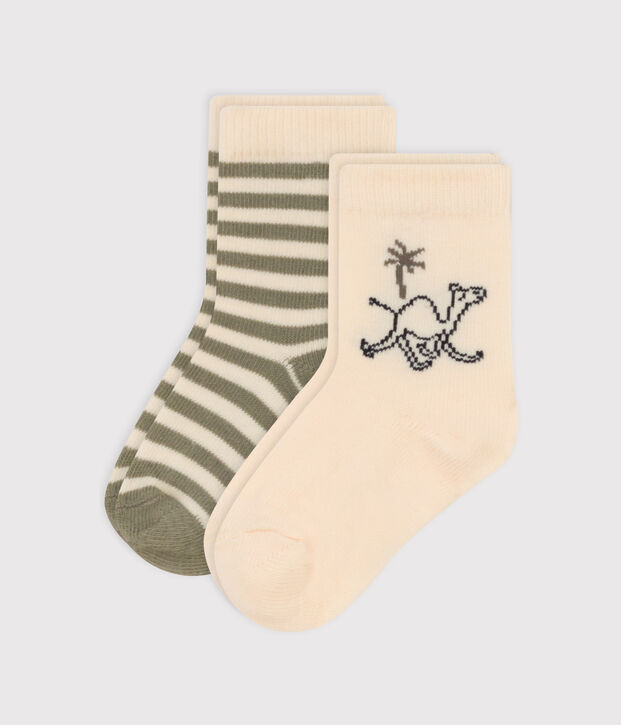 Lot de 2 paires de chaussettes dromadaires en jersey de coton b&eacute;b&eacute; multicouleur