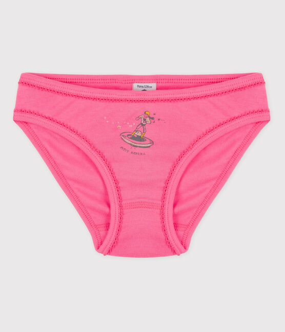 Culotte petite fille en coton rose PETAL