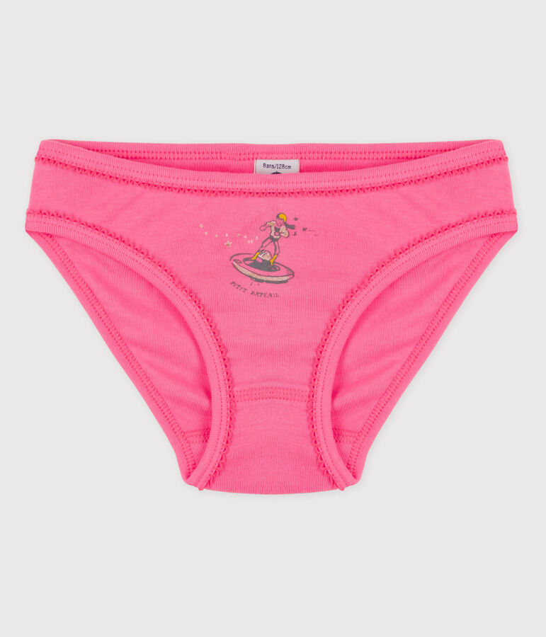 Culotte petite fille en coton rose