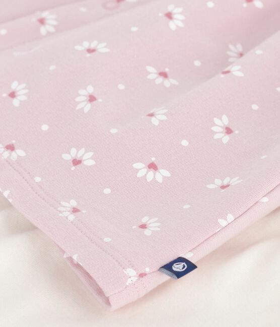 Robe bébé à col imprimé fleurs et coeurs et legging en coton rose JOLI/blanc MULTICO