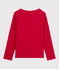 Tee-shirt manches longues en coton enfant fille rouge TERKUIT