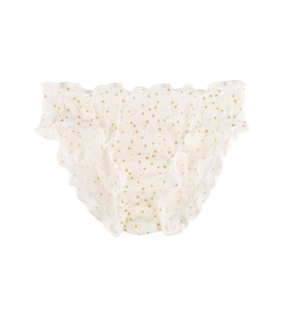 Culotte petite fille blanc MARSHMALLOW/jaune OR