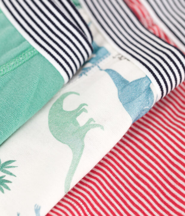 Lot de 3 boxers enfant en coton imprim&eacute; dinosaures multicouleur