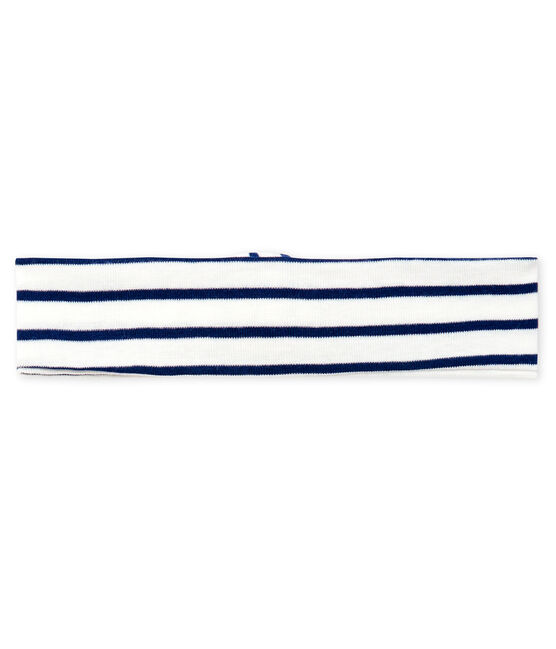 Bandeau bébé fille rayé blanc MARSHMALLOW/bleu SMOKING