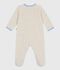 Pyjama b&eacute;b&eacute; en velours uni beige chin&eacute;