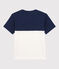 T-shirt manches courtes en coton enfant garçon bleu MEDIEVAL/blanc MARSHMALLOW