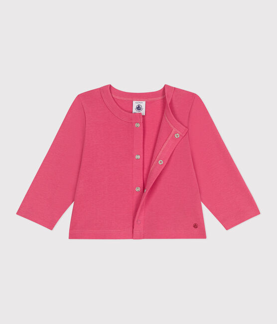 Cardigan bébé en coton uni rose PEONIA