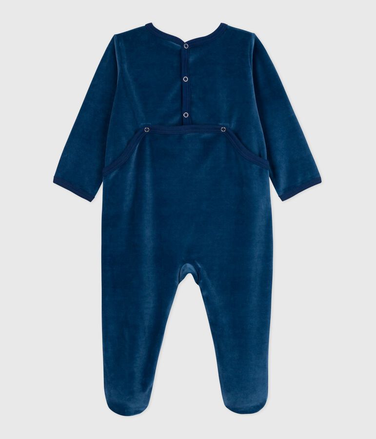 Dors-bien en bouclette velours bleu