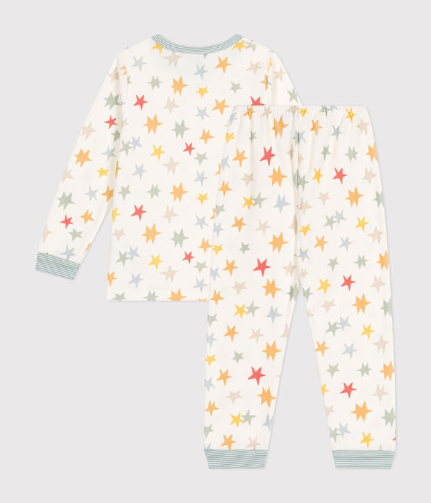Pyjama en velours imprim&eacute; &eacute;toiles enfant blanc/multicouleur