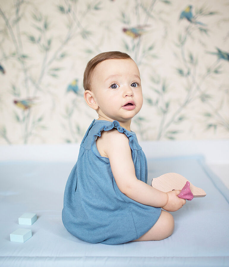Combicourt b&eacute;b&eacute; fille en coton et lin FONTAINE