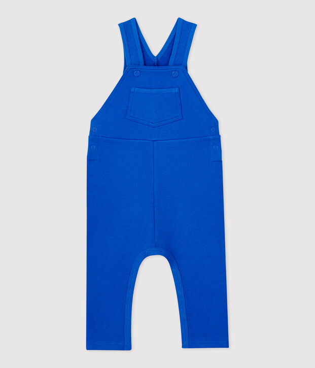 Salopette longue en molleton b&eacute;b&eacute; bleu