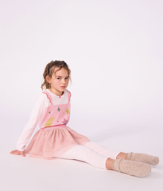 Pyjama d&eacute;guisement danseuse enfant en coton rose clair