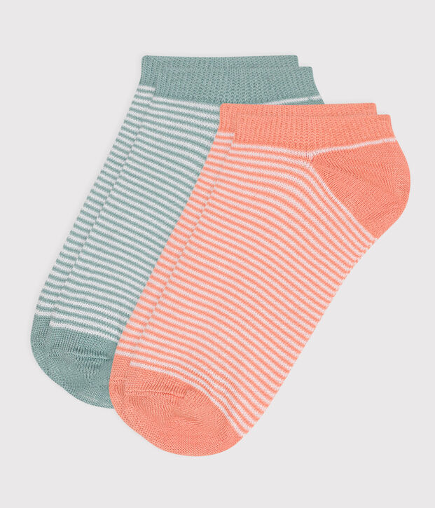 2 paires de chaussettes enfant en coton milleraies multicouleur