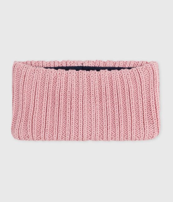 Snood bébé en tricot doublé en polaire rose CHARME