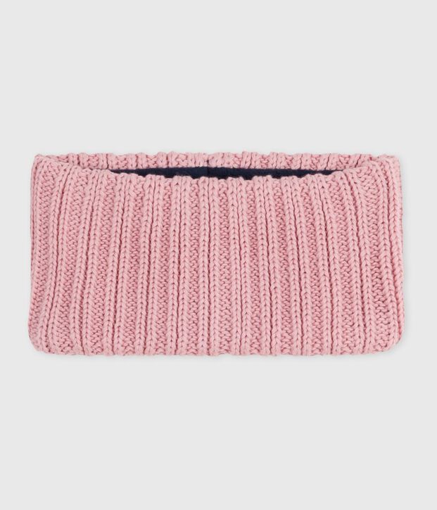 Snood b&eacute;b&eacute; en tricot doubl&eacute; en polaire rose