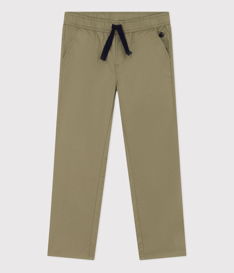 Pantalon regular en serge de coton enfant gar&ccedil;on vert