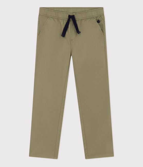 Pantalon regular en serge de coton enfant garçon vert MARECAGE