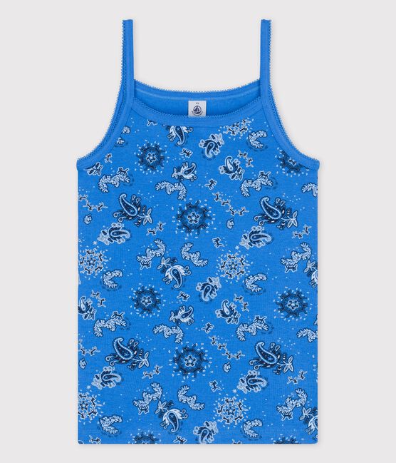 Chemise à bretelles L'ICONIQUE en coton BIO Femme bleu BRASIER/blanc MULTICO
