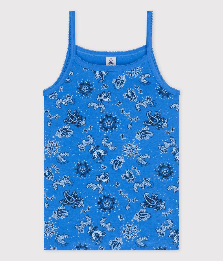 Chemise &agrave; bretelles L'ICONIQUE en coton BIO Femme bleu/multicouleur