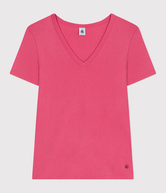 Tee-shirt Femme l'Iconique en coton uni rose PEONIA