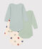 Lot de 3 bodies manches longues imprimé tricœurs en coton bébé variante 1