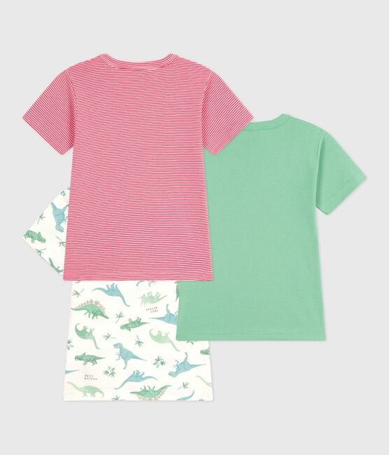 Lot de 3 tee-shirts enfant en coton manches courtes dinosaures variante 1