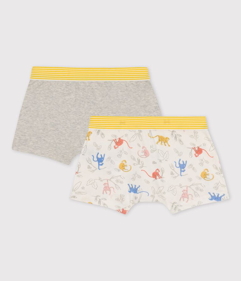 Lot de 2 boxers petit gar&ccedil;on singes en coton biologique multicouleur