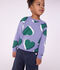 Sweatshirt enfant en coton imprim&eacute; c&oelig;urs violet/multicouleur