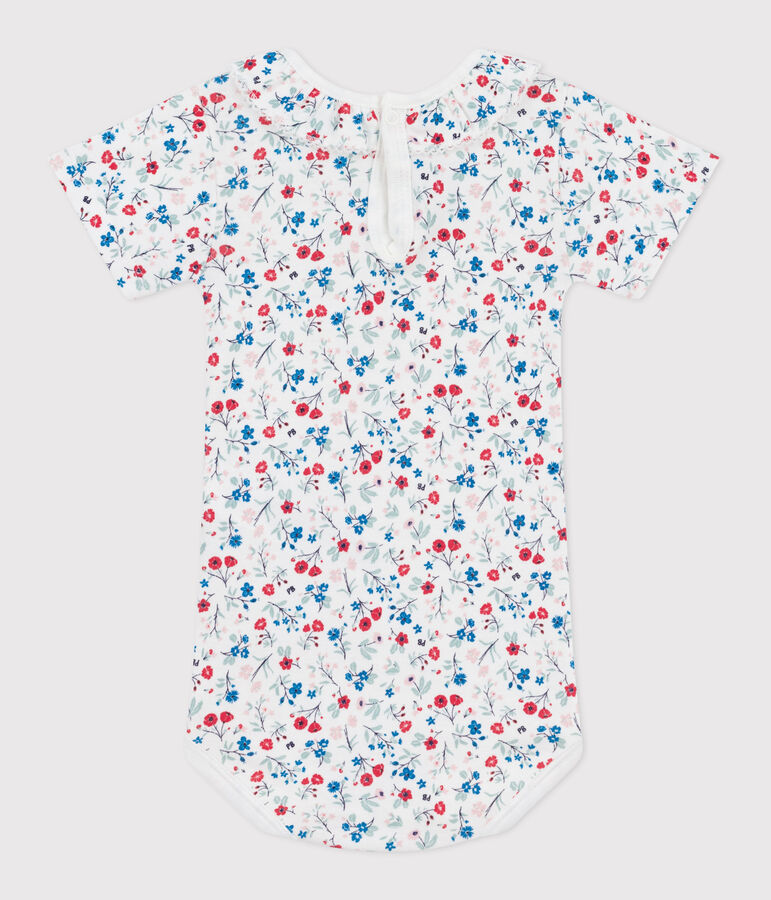 Body &agrave; manches courtes b&eacute;b&eacute; en coton, imprim&eacute; fleuri blanc MARSHMALLOW/blanc MULTICO