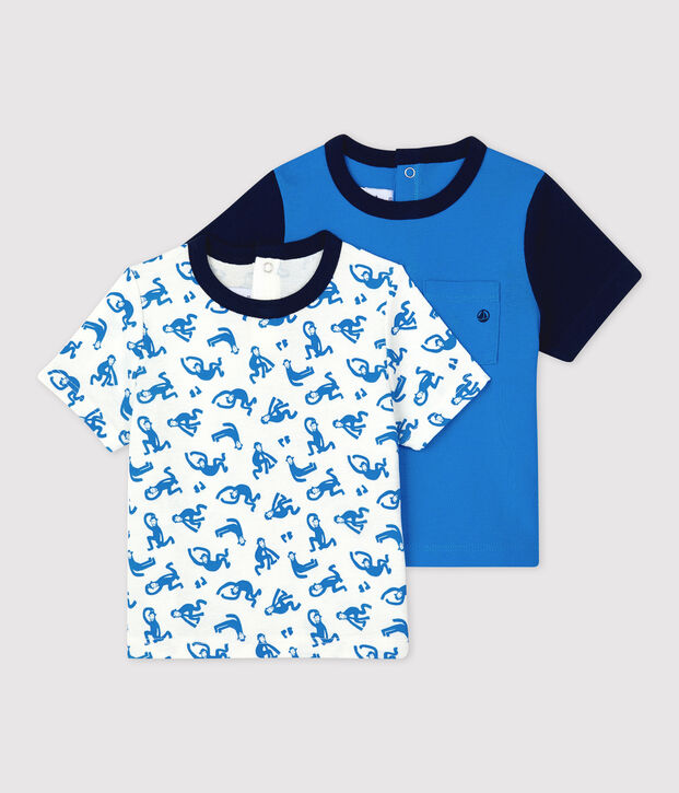 Lot de 2 tee-shirts manches courtes b&eacute;b&eacute; multicouleur