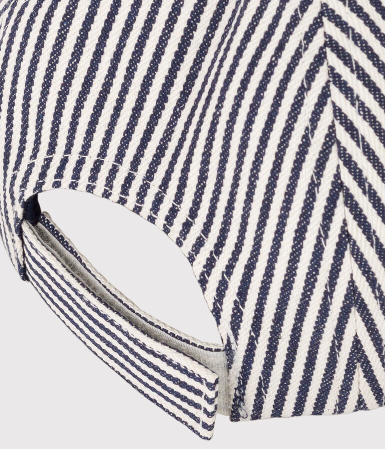 Casquette Petit Bateau Family en toile b&eacute;b&eacute; bleu/blanc