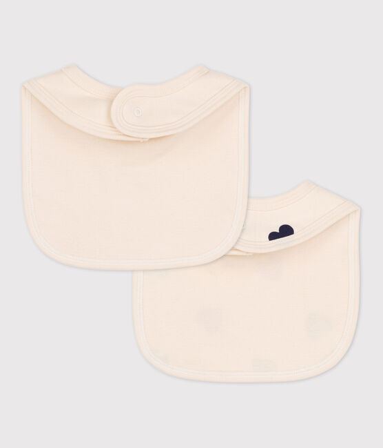 Lot de 2 bavoirs cœur bébé en coton variante 1