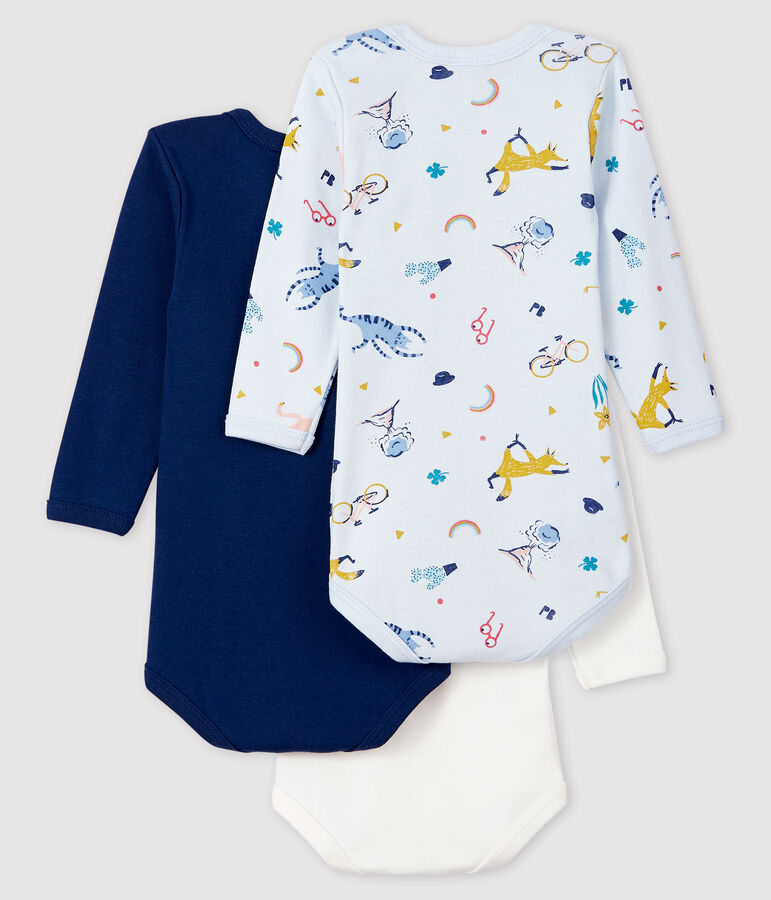 Lot de 3 bodies manches longues b&eacute;b&eacute; gar&ccedil;on multicouleur