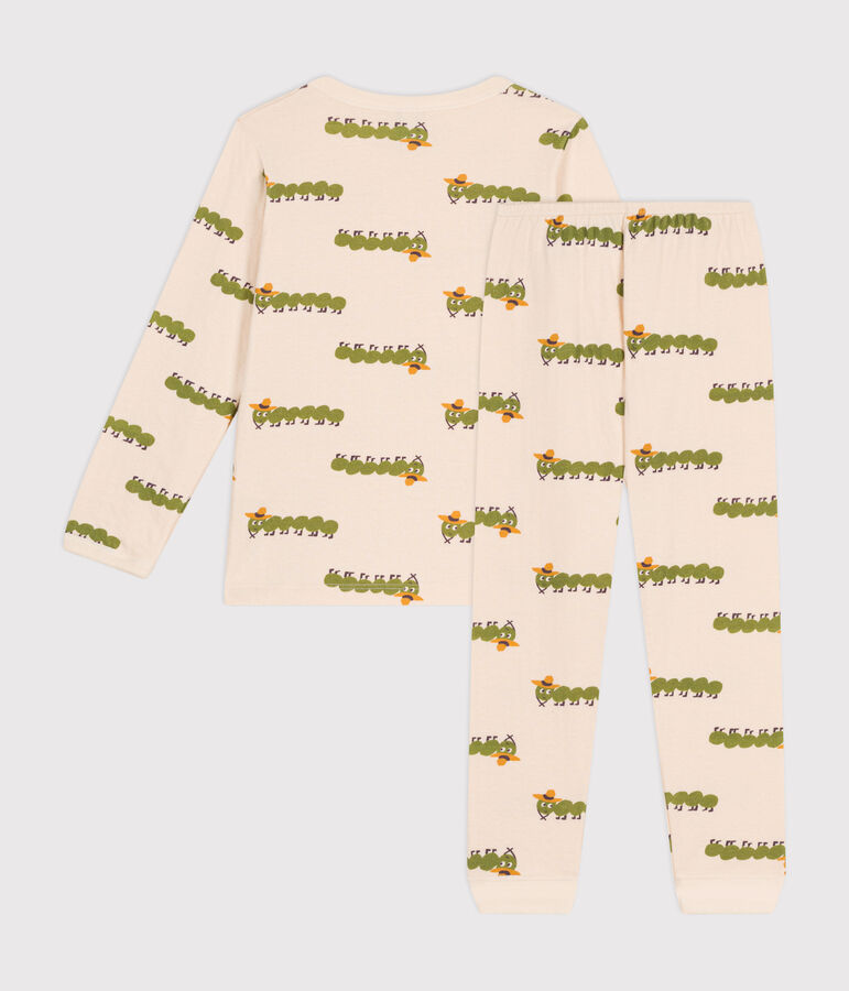 Pyjama imprim&eacute; animal en coton enfant &eacute;cru/multicouleur