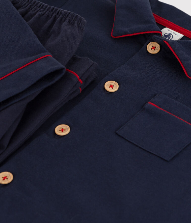 Pyjama petit gar&ccedil;on en coton bleu