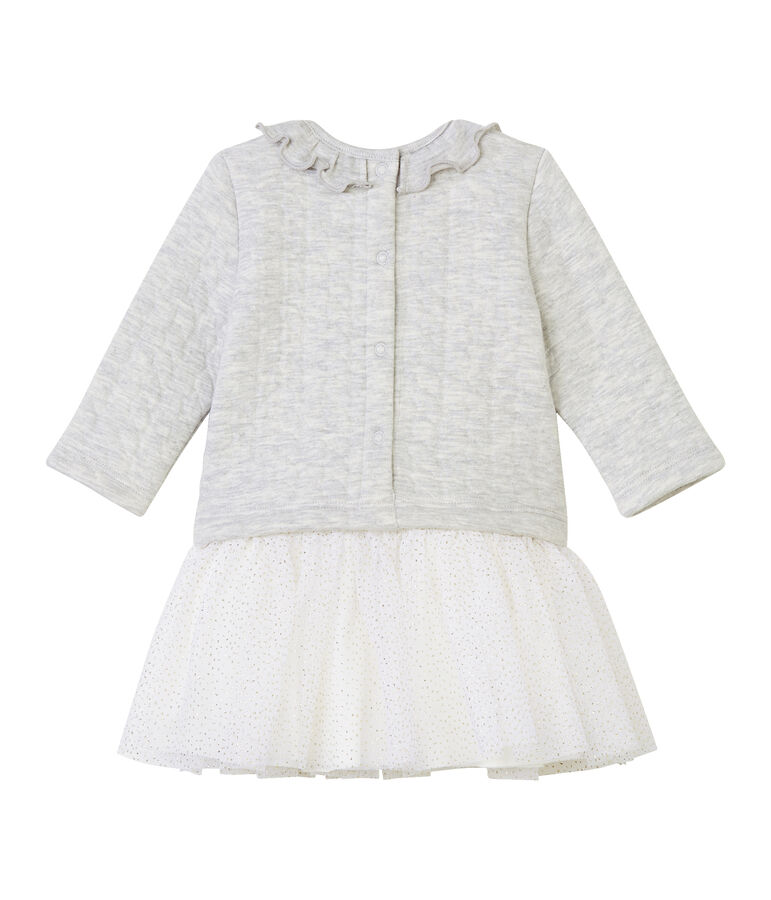 Robe manches longues pi&egrave;ces b&eacute;b&eacute; fille gris