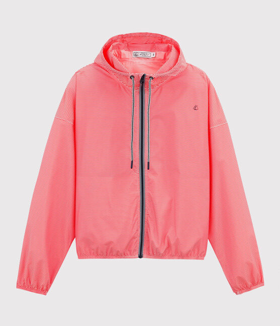 Coupe-vent court mixte rose GROSEILLER/blanc MARSHMALLOW