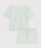 Pyjama short femme en coton fleuri MARSHMALLOW/ PAUL
