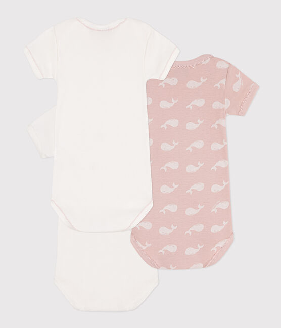 Lot de 3 bodies manches courtes baleines en coton variante 1